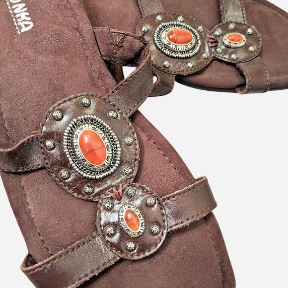 Minnetonka Beaded Leather Sandals - Picture 3 of 4